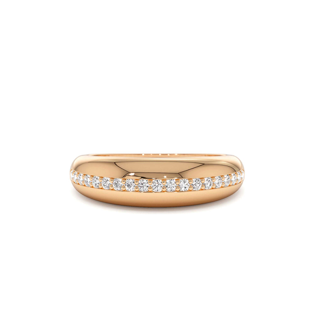 14k Gold Diamond Dome Balloon Ring - view 2