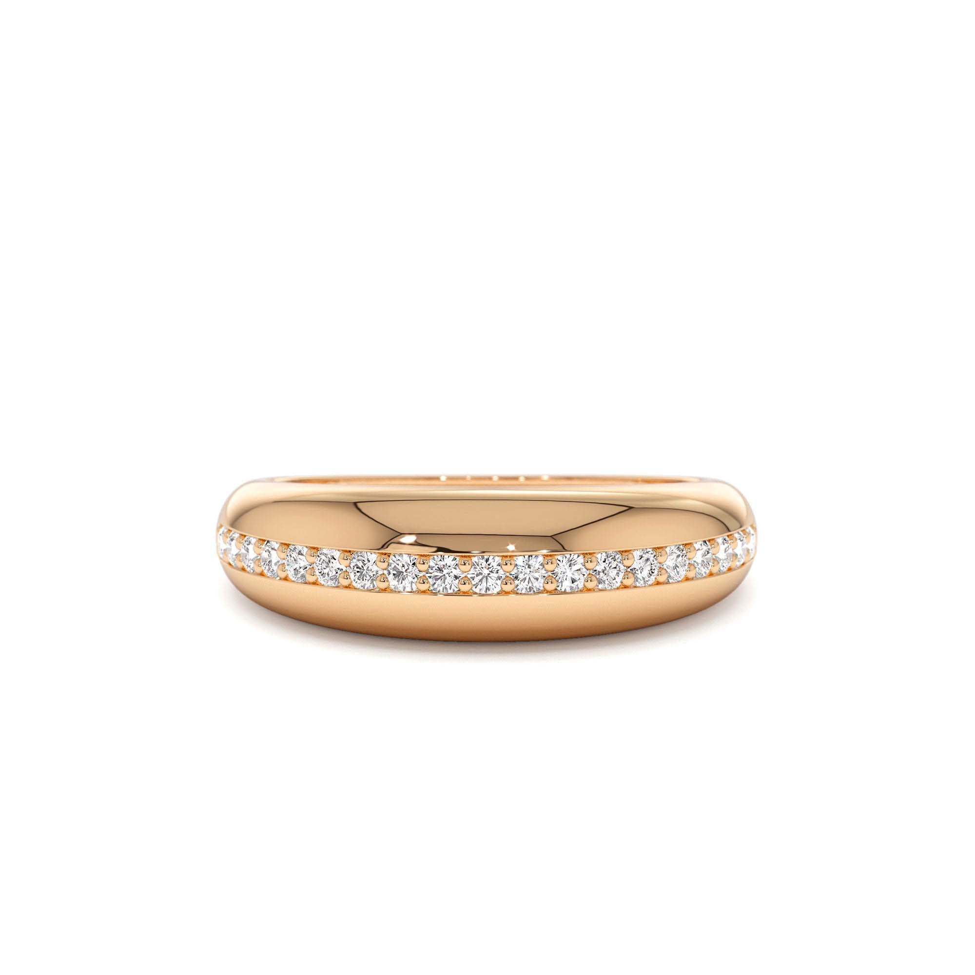 14k Gold Diamond Dome Balloon Ring - view 2