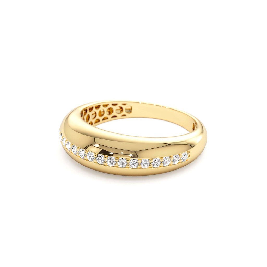 14k Gold Diamond Dome Balloon Ring - view 4