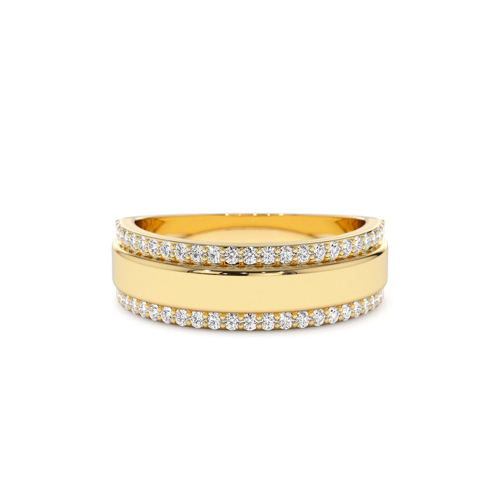 14k Diamond Diamond Edge Wedding Band by Orlina Fine