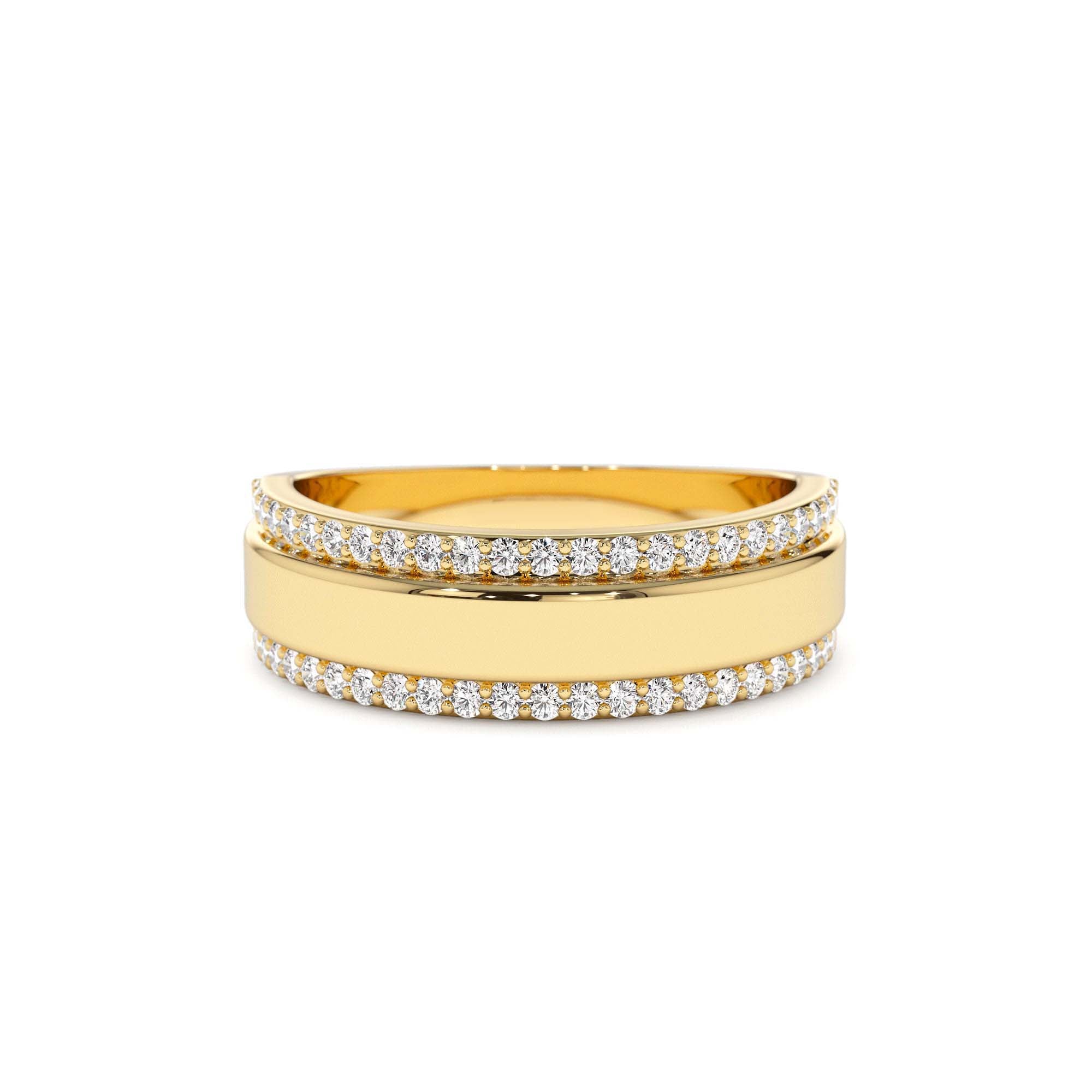 14k Diamond Diamond Edge Wedding Band by Orlina Fine