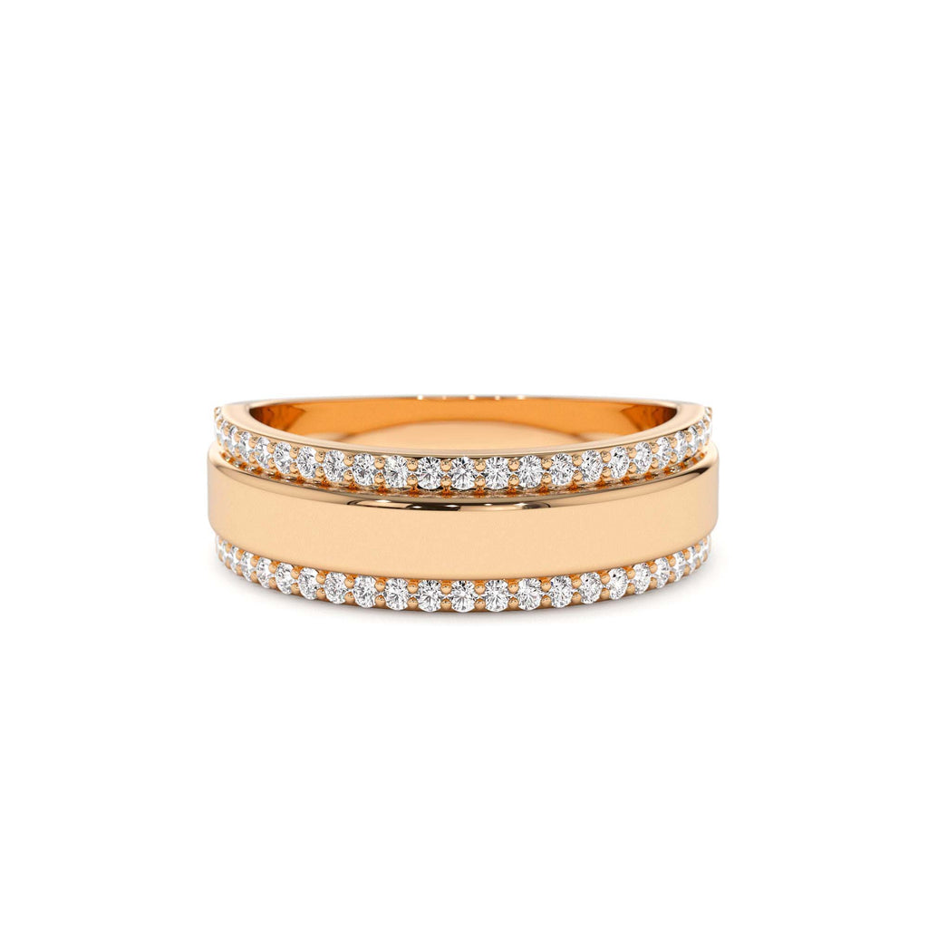 14k Diamond Diamond Edge Wedding Band - view 2