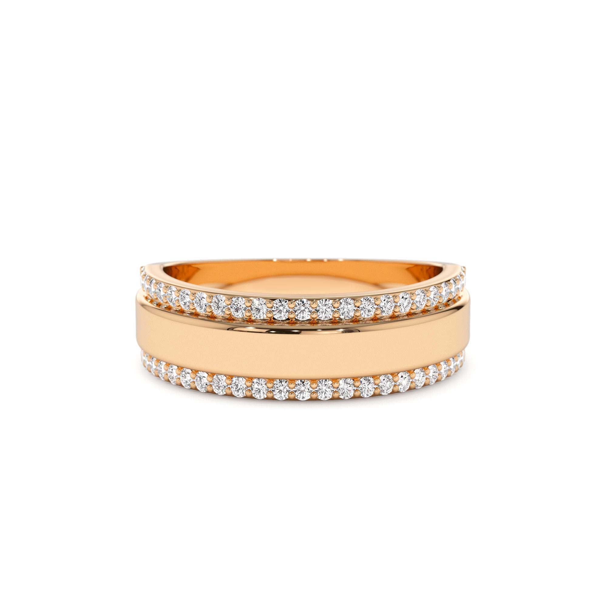14k Diamond Diamond Edge Wedding Band - view 2