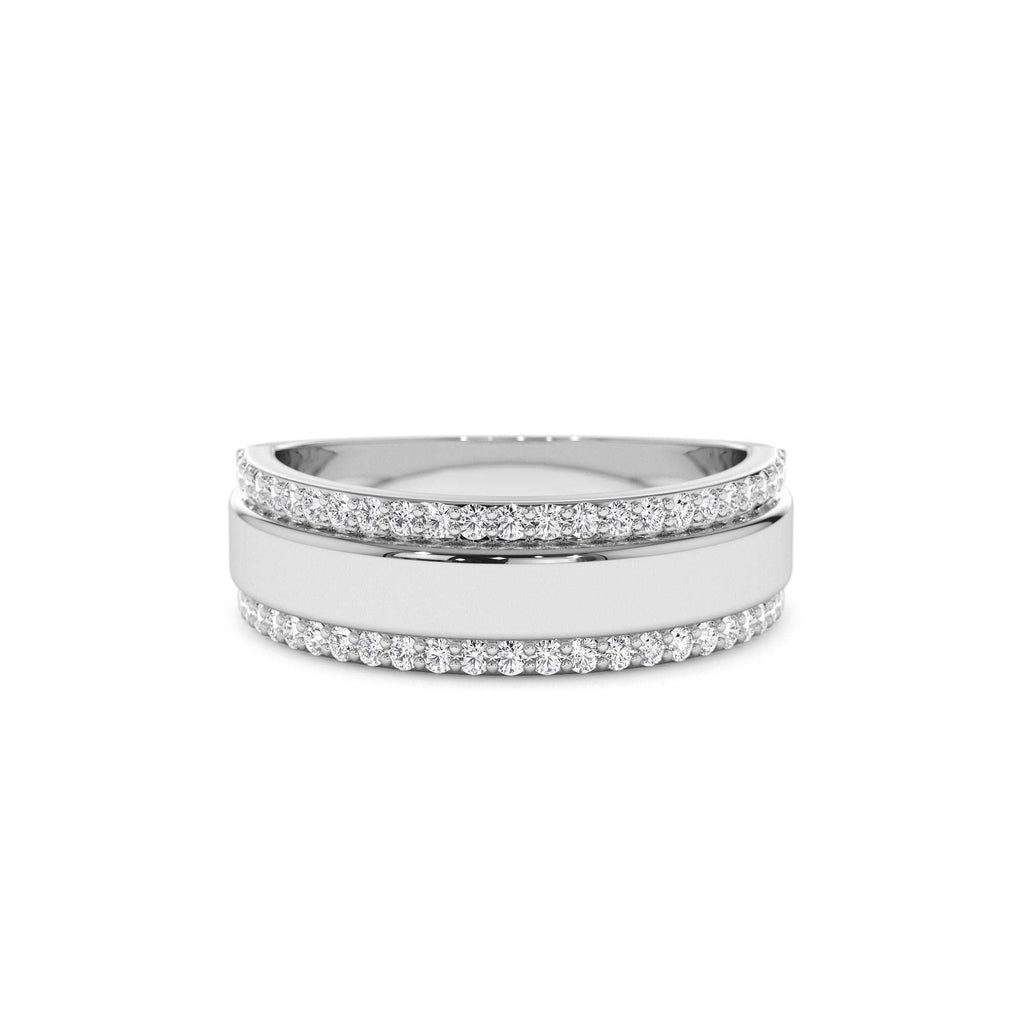 14k Diamond Diamond Edge Wedding Band - view 3