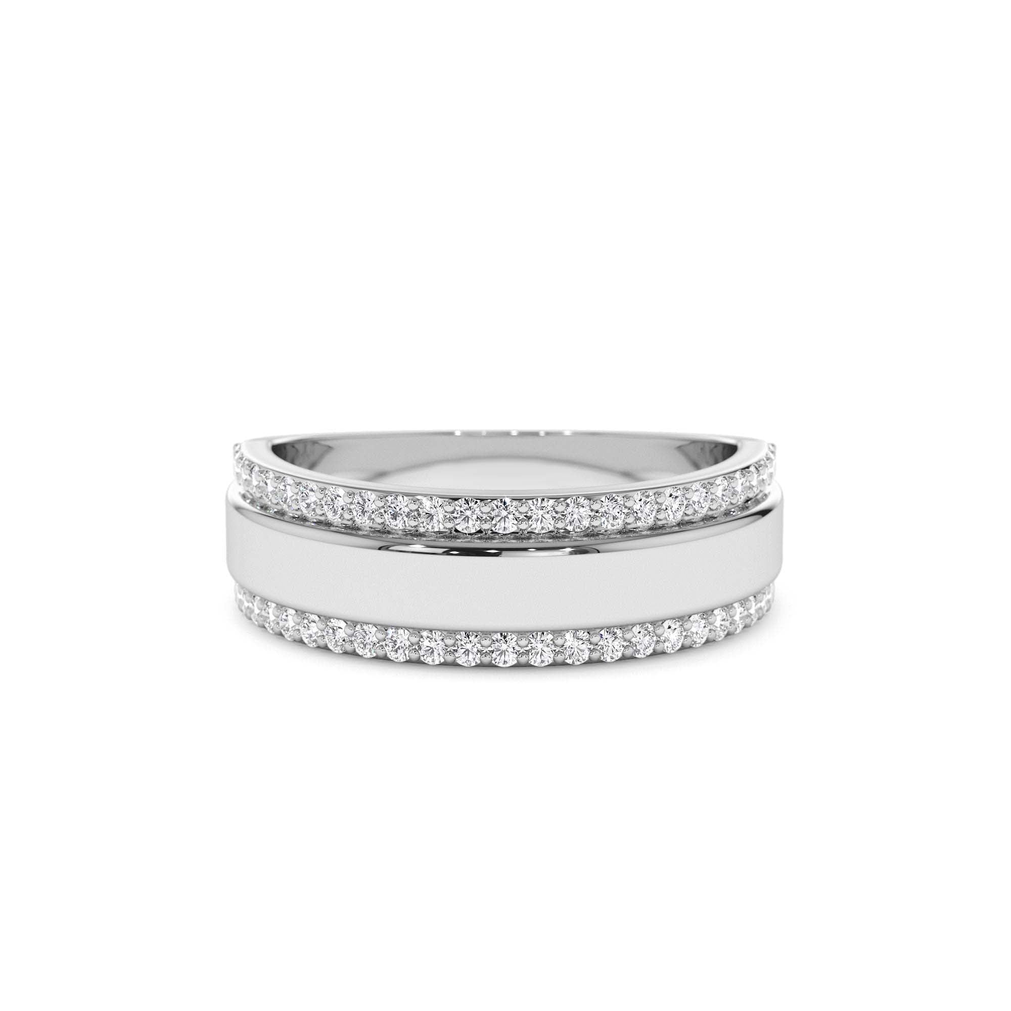 14k Diamond Diamond Edge Wedding Band - view 3
