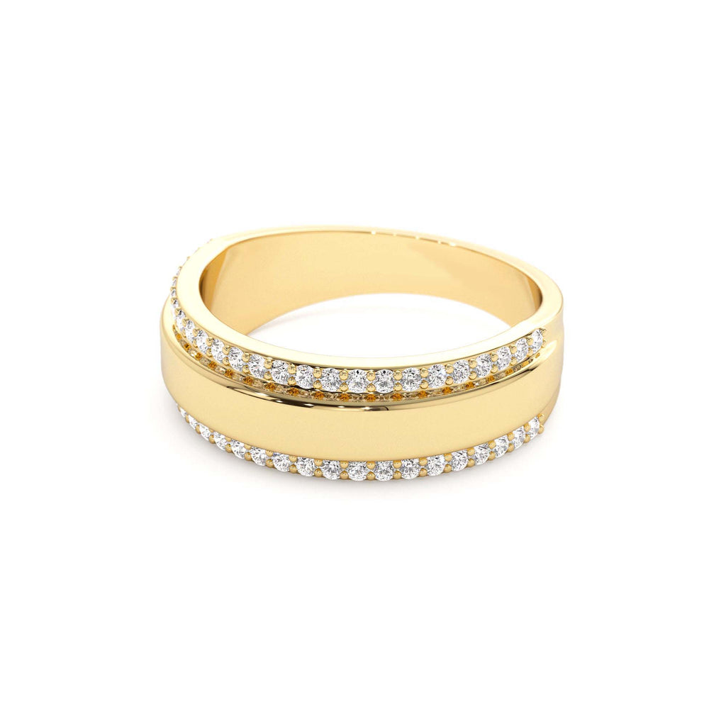 14k Diamond Diamond Edge Wedding Band - view 4