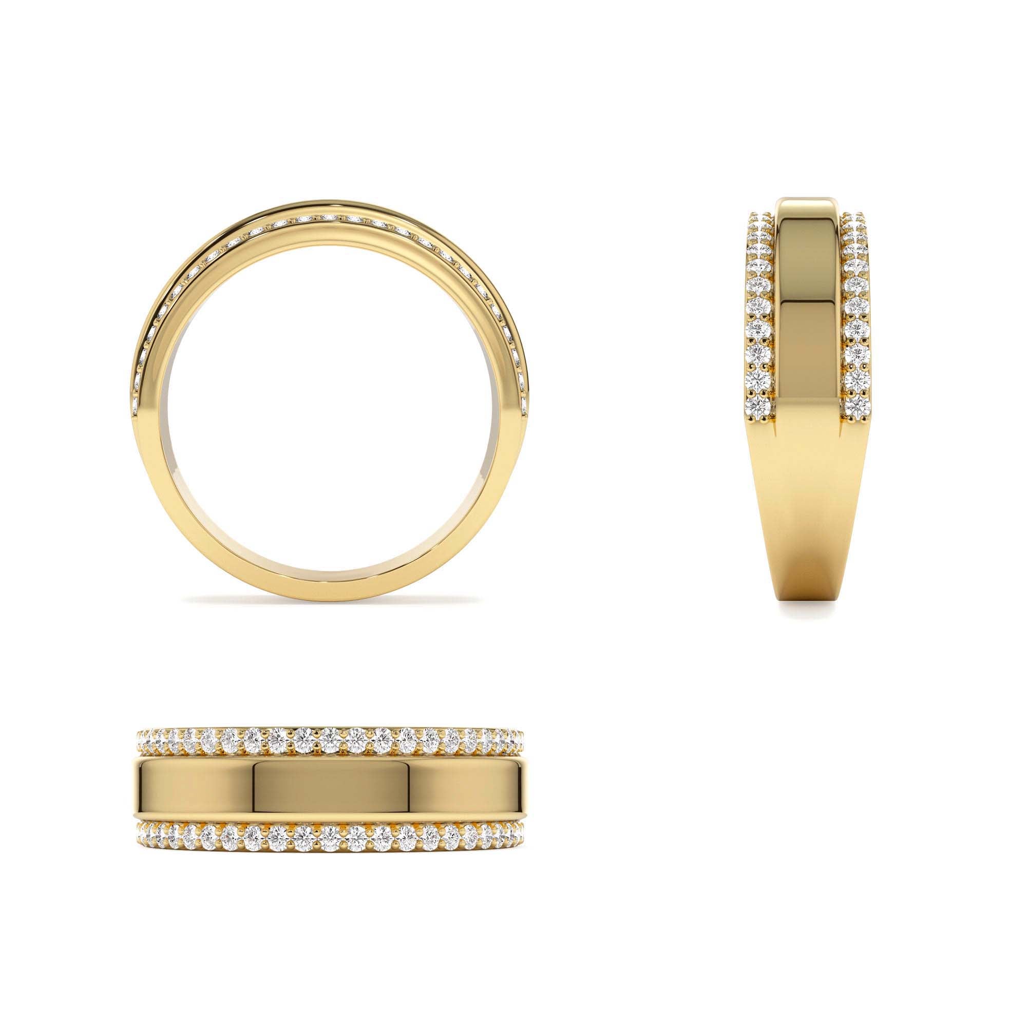 14k Diamond Diamond Edge Wedding Band - view 5