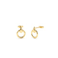 14K Dainty Circle Drop Earrings by Orlina Fine