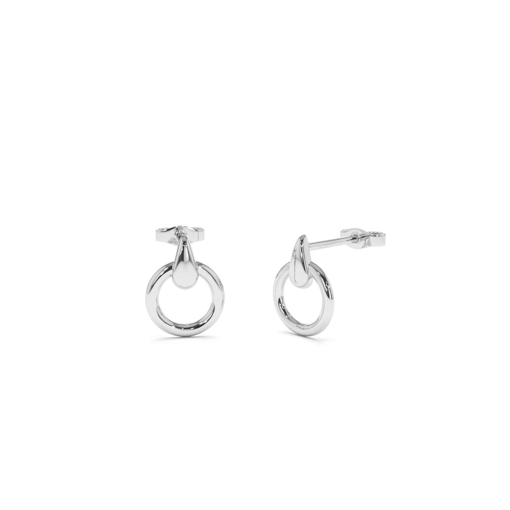 14K Dainty Circle Drop Earrings - view 3