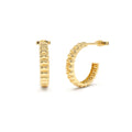 14k Gold Bubble C Hoop Earrings by Orlina Fine