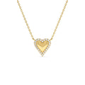 14K Diamond Puffed Heart Love Necklace by Orlina Fine