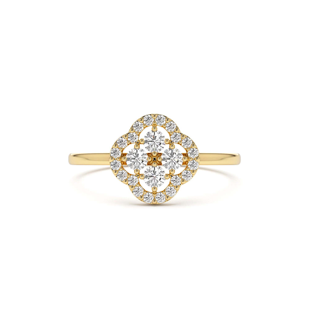 14k Clover Diamond Cluster Ring by Orlina Fine