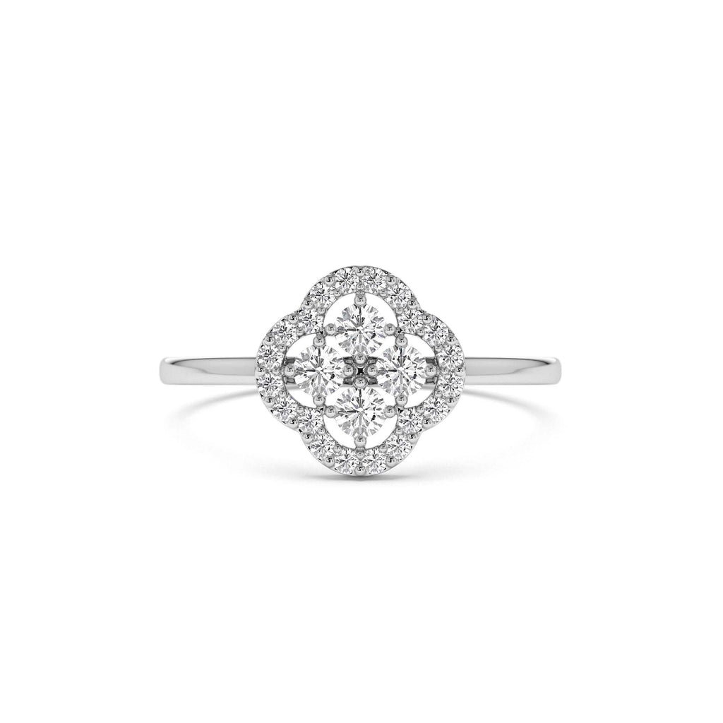 14k Clover Diamond Cluster Ring - view 3