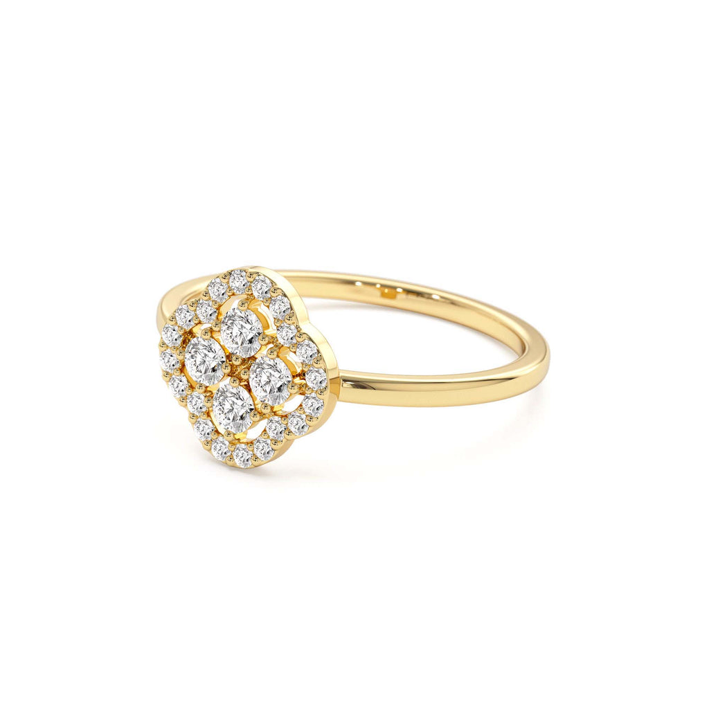 14k Clover Diamond Cluster Ring - view 4