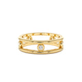 14k Natural Diamond Bezel Setting Double Band Ring by Orlina Fine