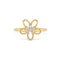 14k Diamond Flower Ring by Orlina Fine
