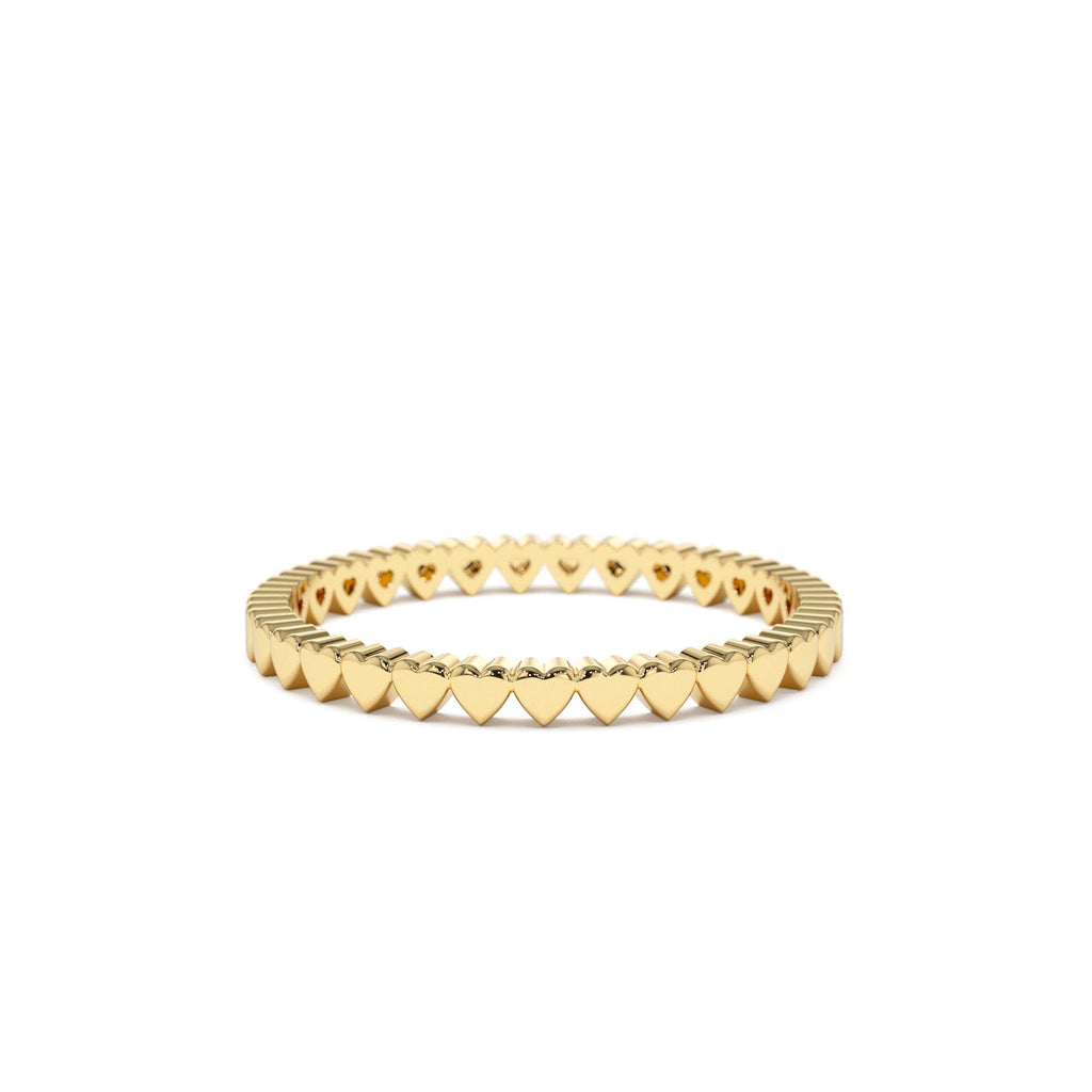 14k Gold Mini Heart Eternity Ring by Orlina Fine