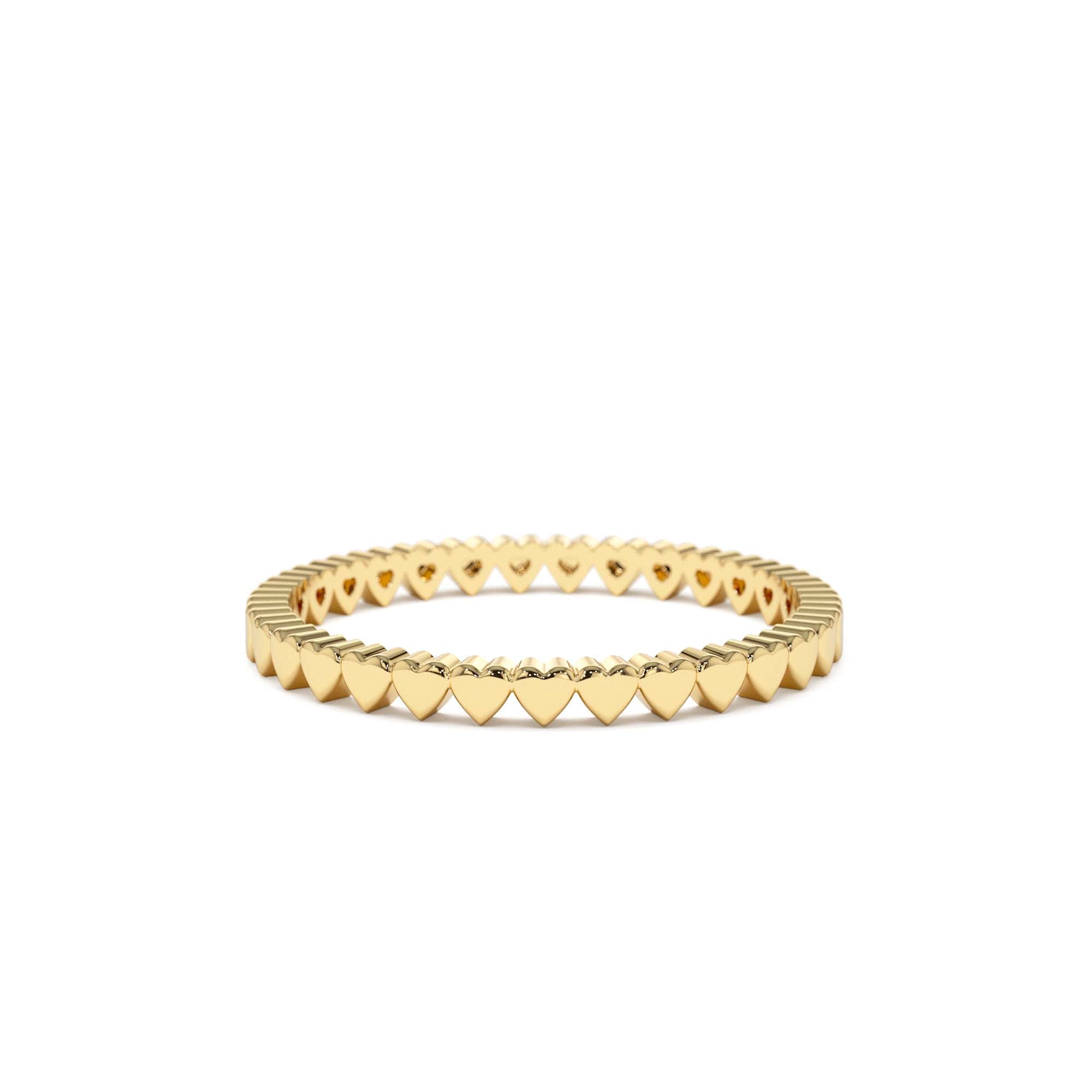 14k Gold Mini Heart Eternity Ring by Orlina Fine
