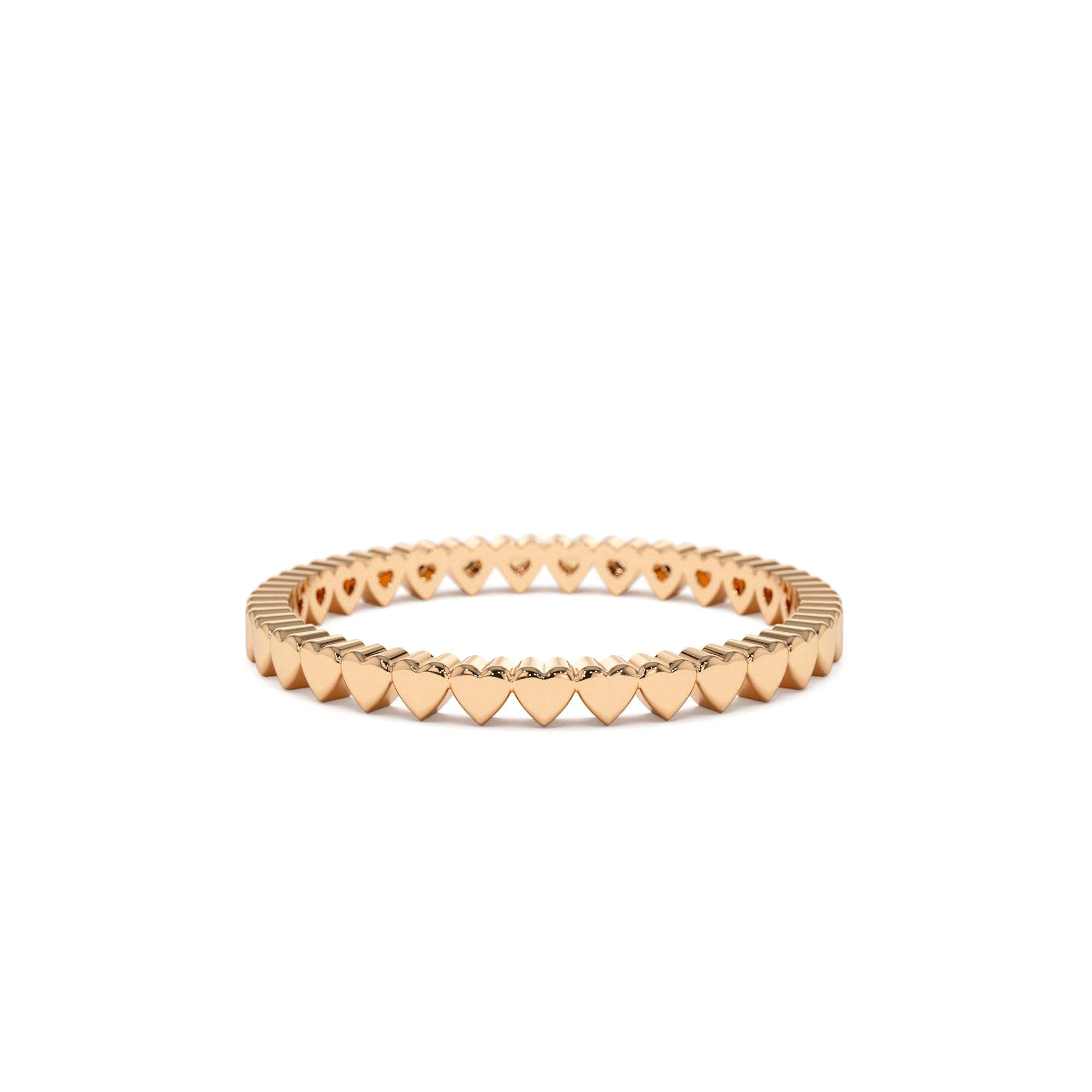 14k Gold Mini Heart Eternity Ring - view 2