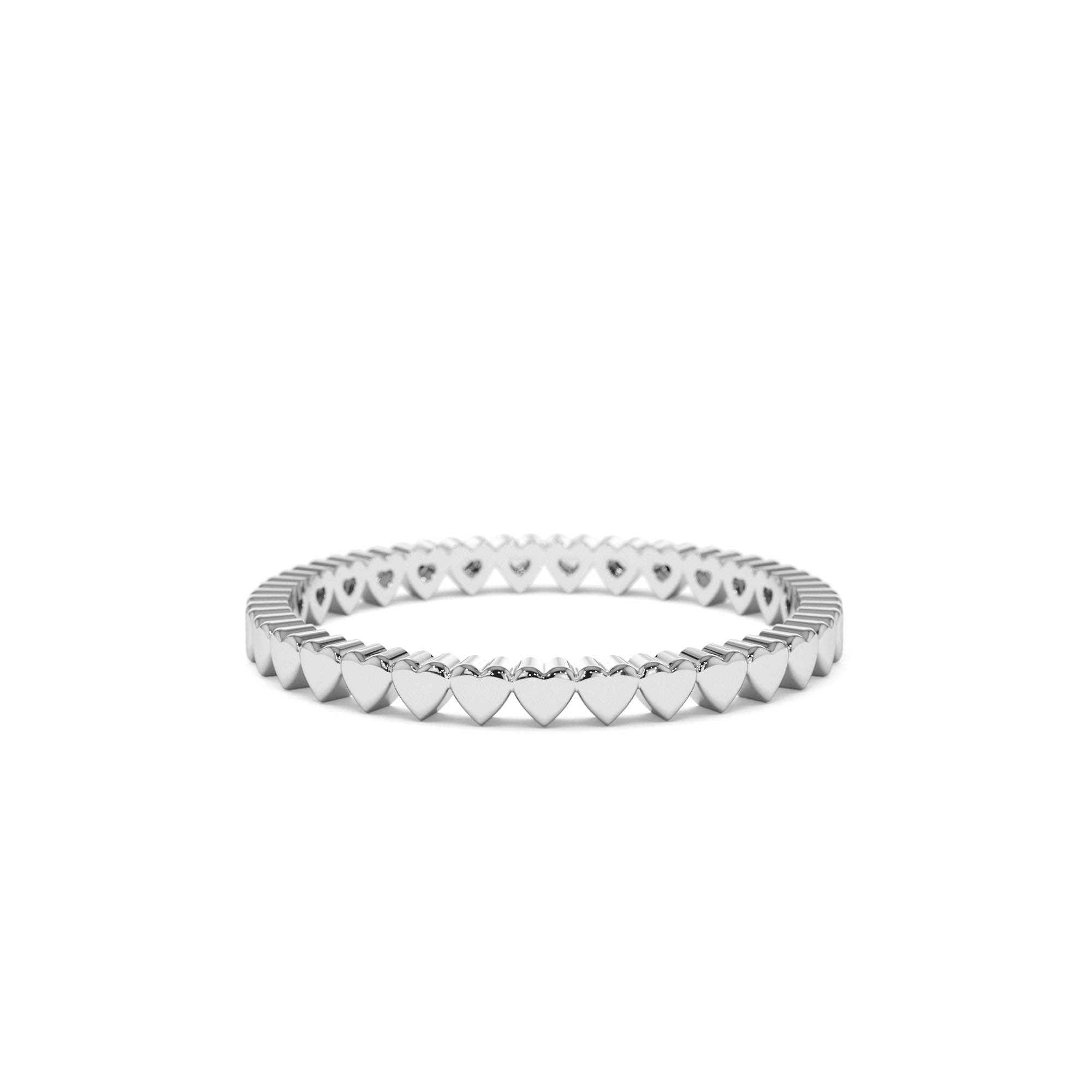 14k Gold Mini Heart Eternity Ring - view 3