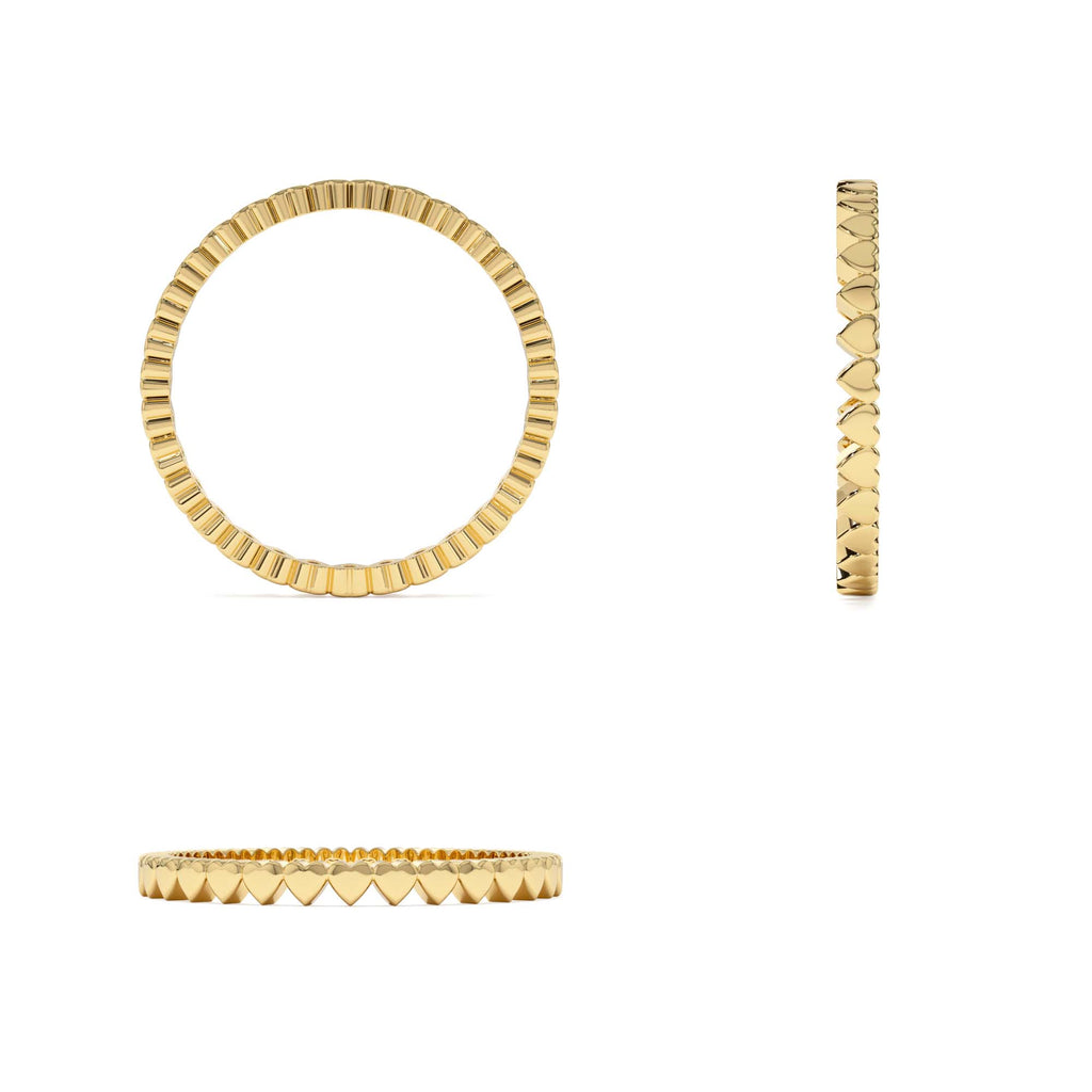 14k Gold Mini Heart Eternity Ring - view 5