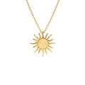 14K Gold Glowing Sun Charm Necklace by Orlina Fine