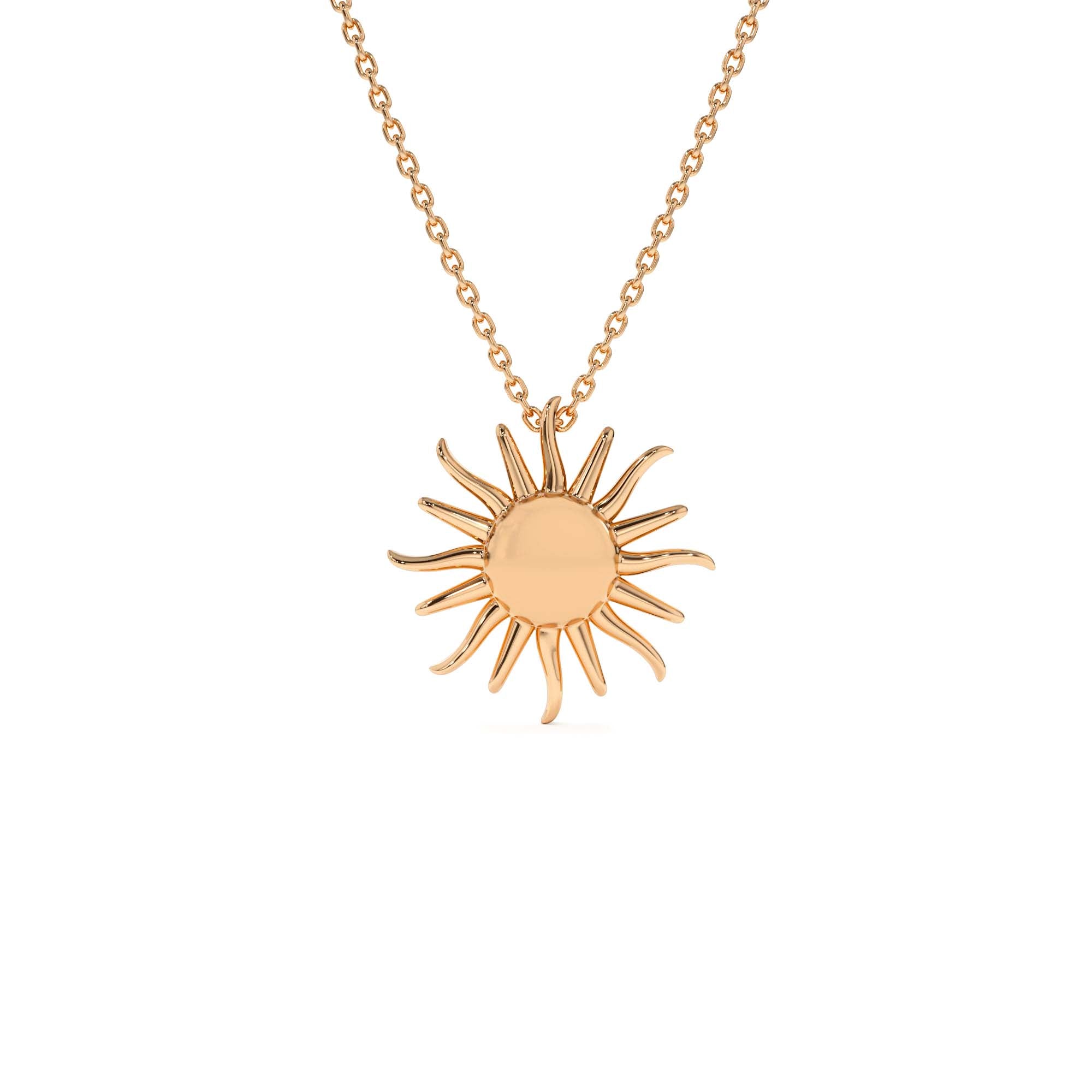 14K Gold Glowing Sun Charm Necklace - view 2
