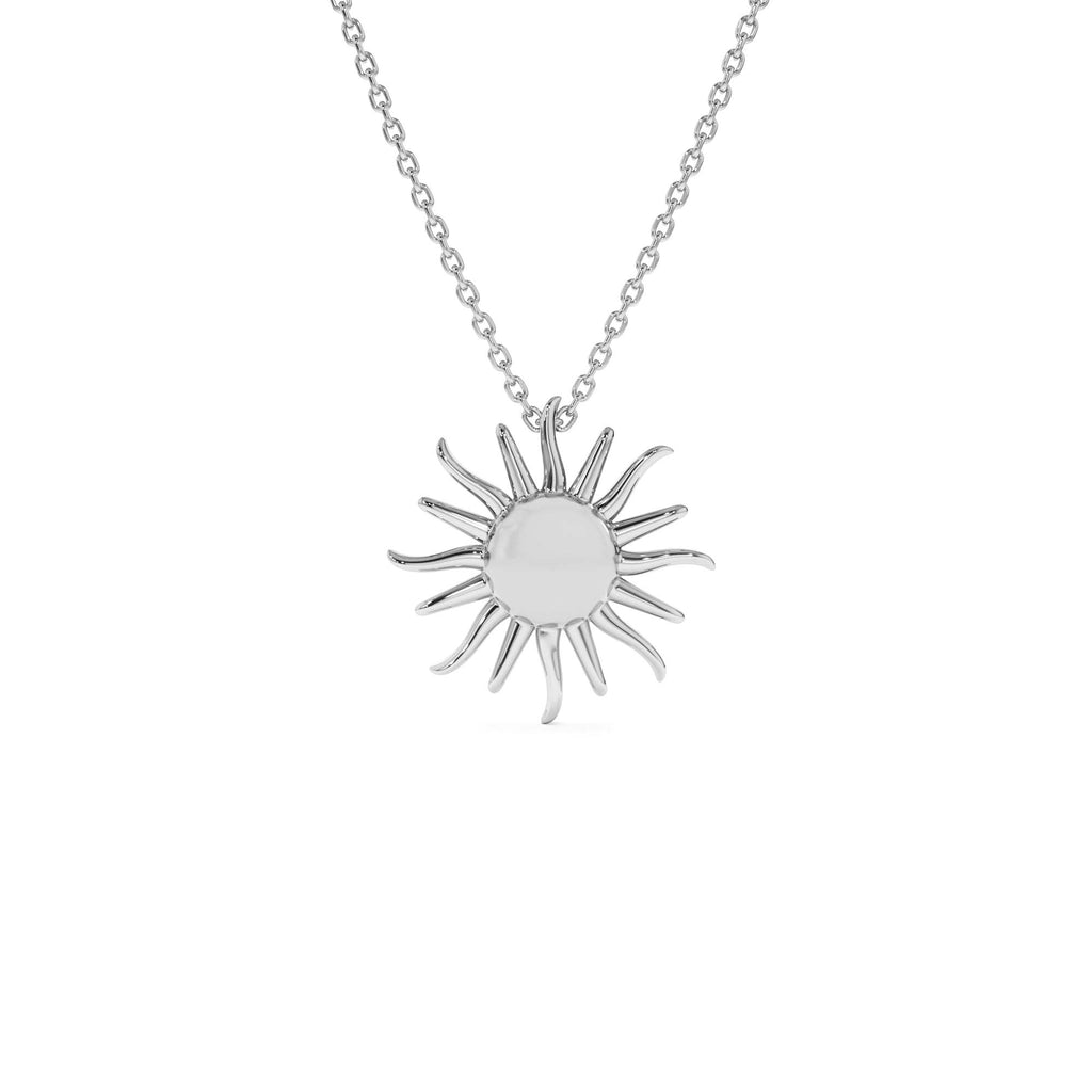 14K Gold Glowing Sun Charm Necklace - view 3