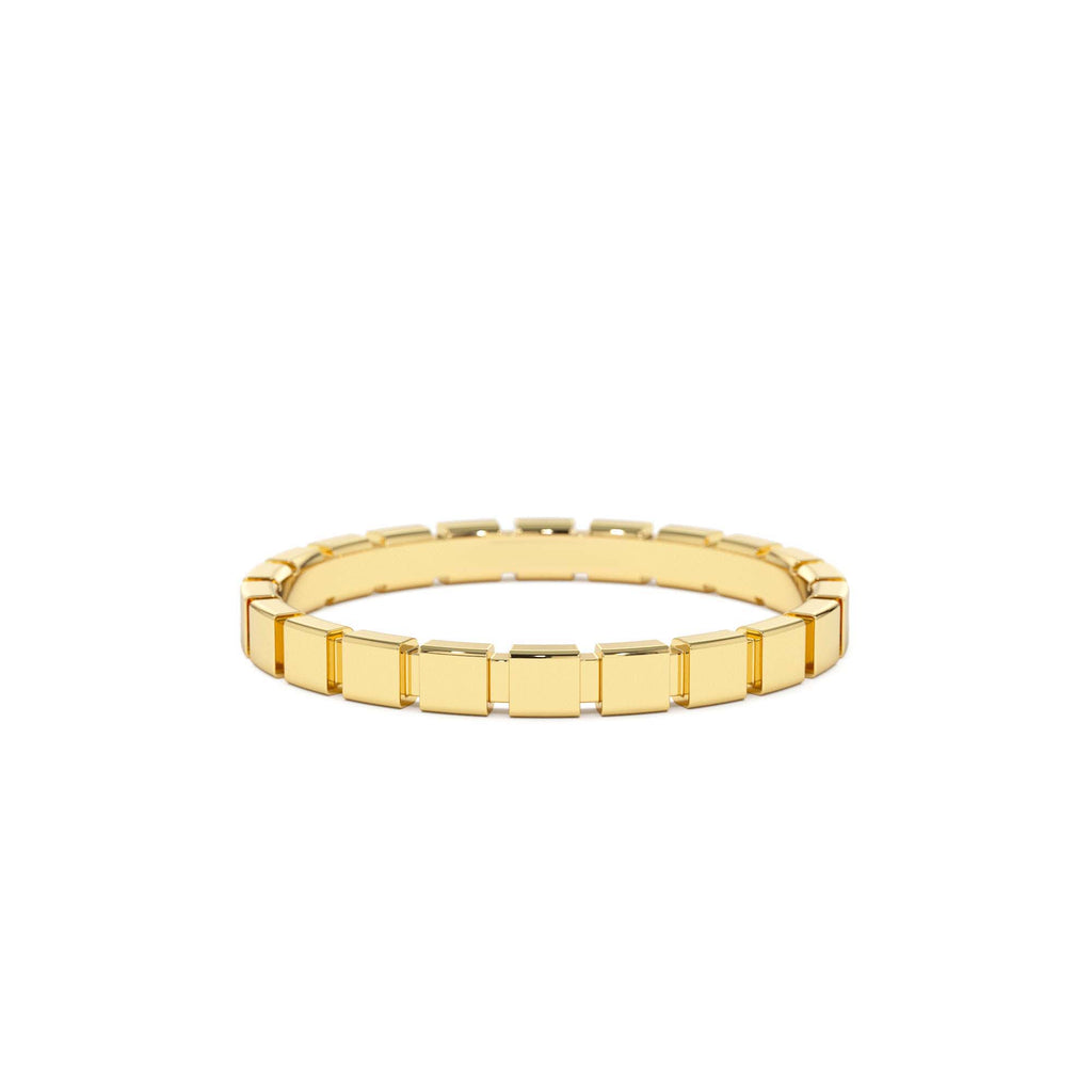 14K Geometric Square Stacking Ring by Orlina Fine