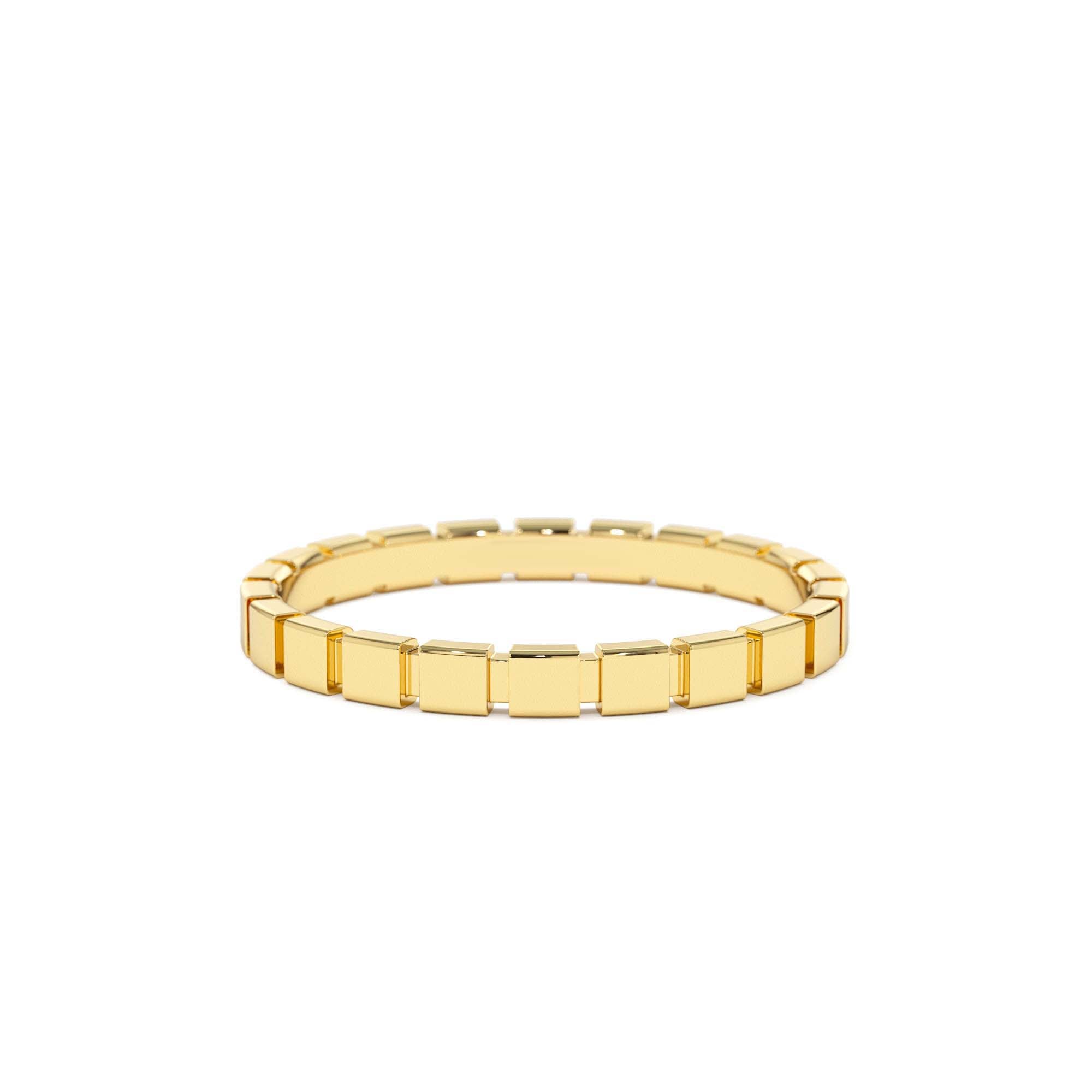 14K Geometric Square Stacking Ring by Orlina Fine