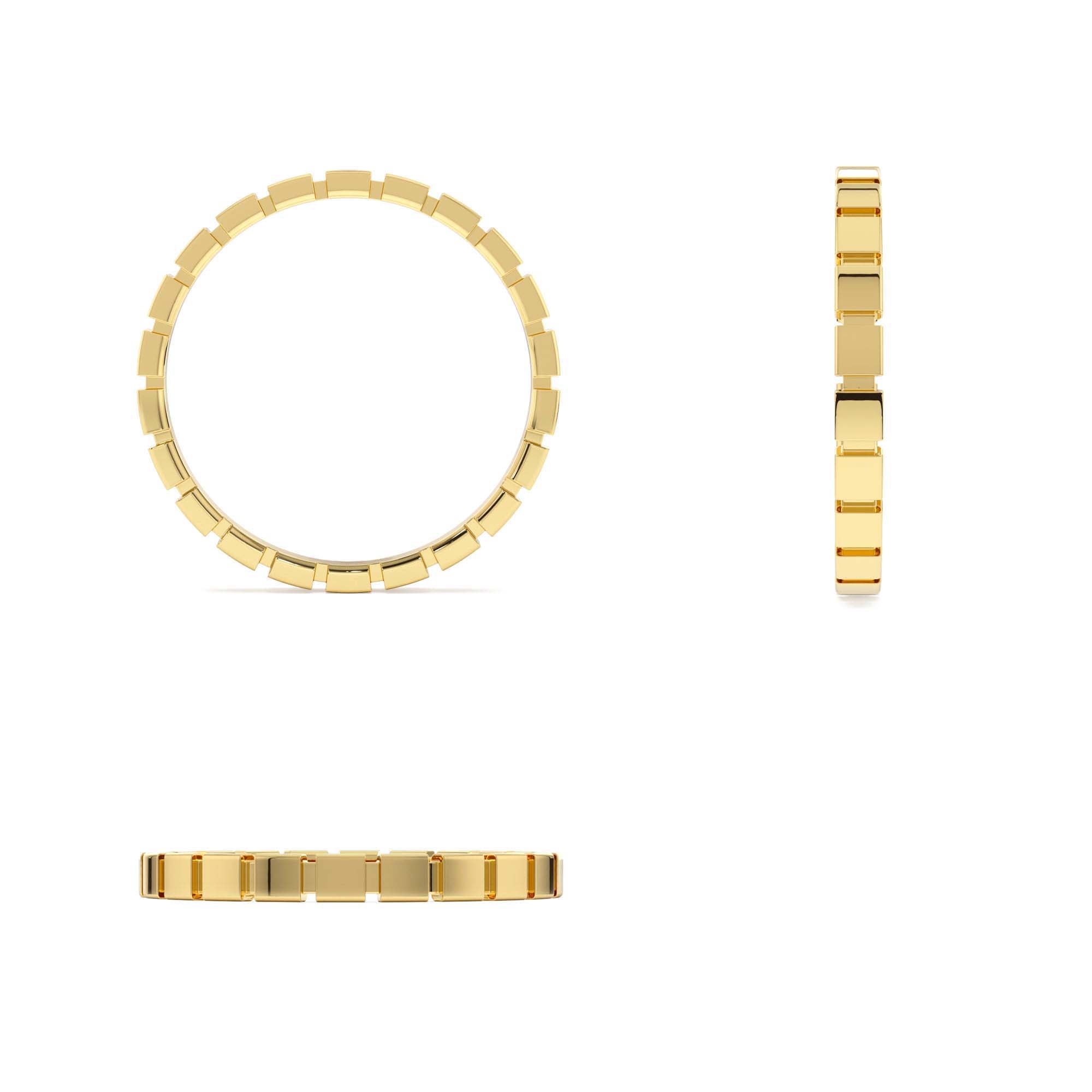 14K Geometric Square Stacking Ring - view 5