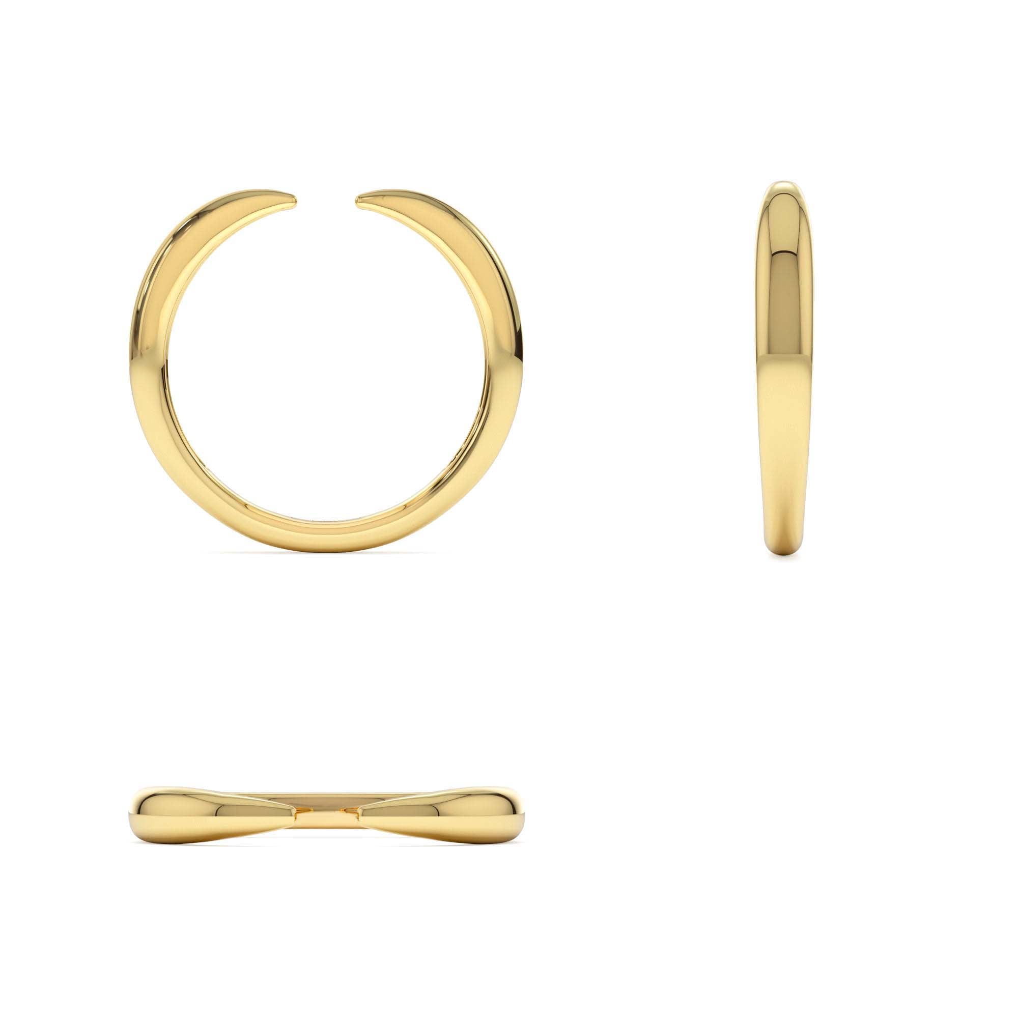 14K Open Claw Cuff Ring For Women - view 5
