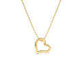 14K Gold Open Heart Shaped Charm Necklace by Orlina Fine