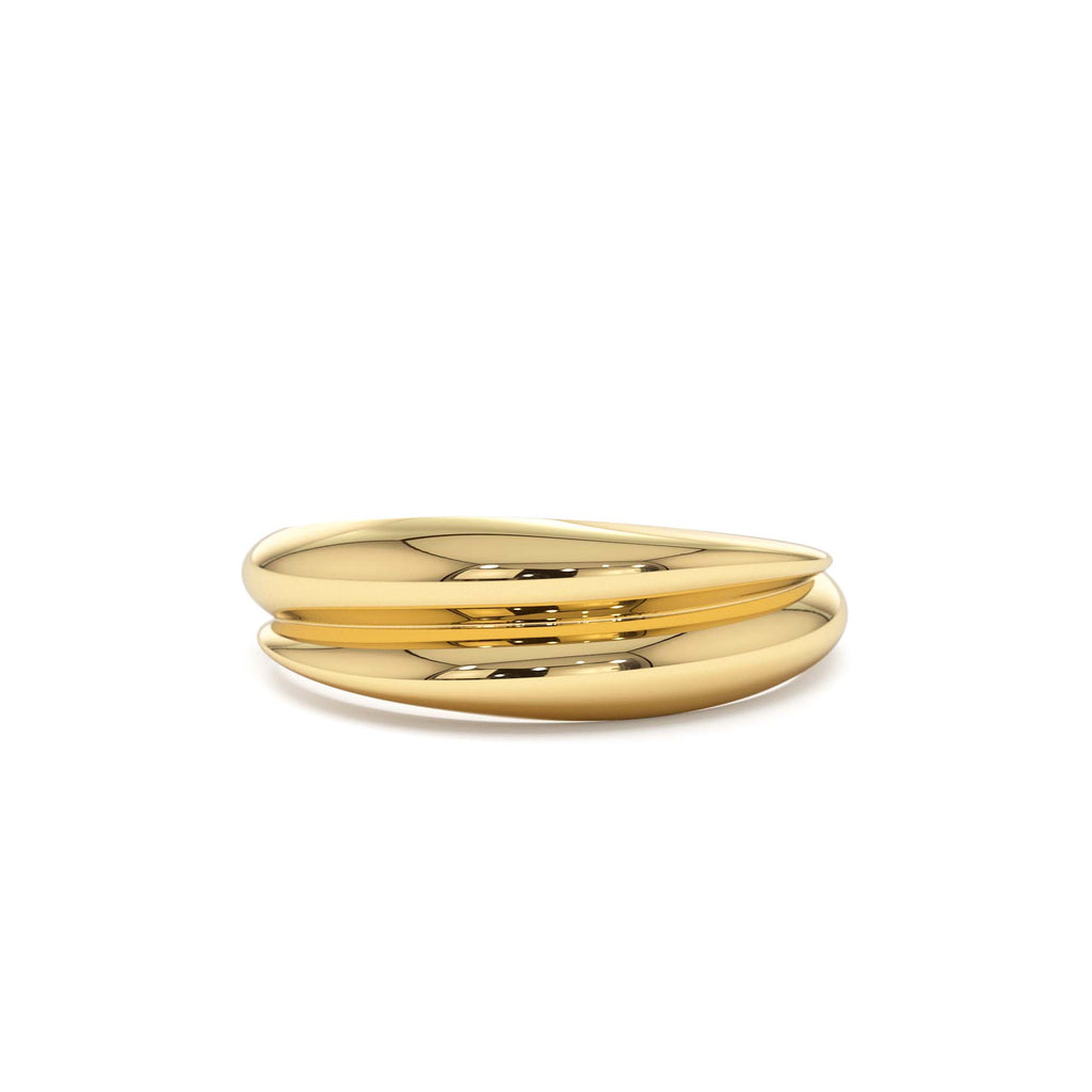 14k Dome Dual Band Stackable Statement Ring by Orlina Fine