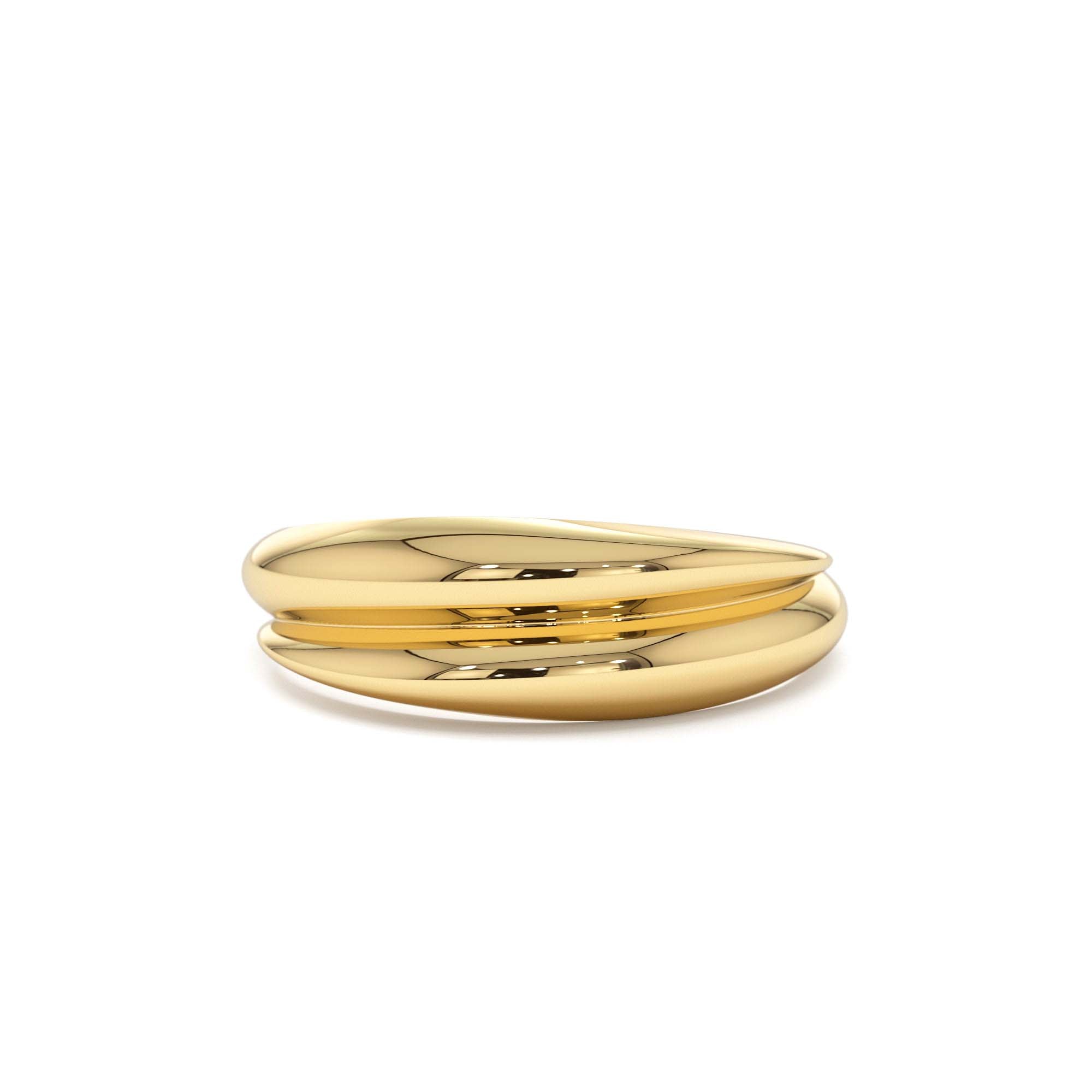 14k Dome Dual Band Stackable Statement Ring by Orlina Fine
