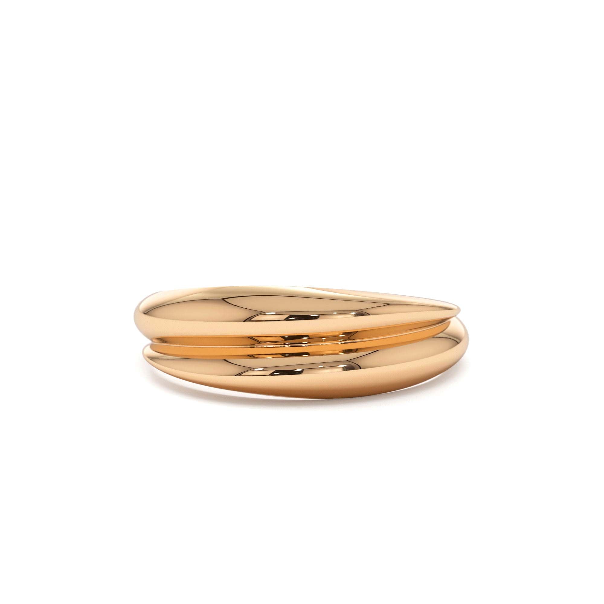 14k Dome Dual Band Stackable Statement Ring - view 2
