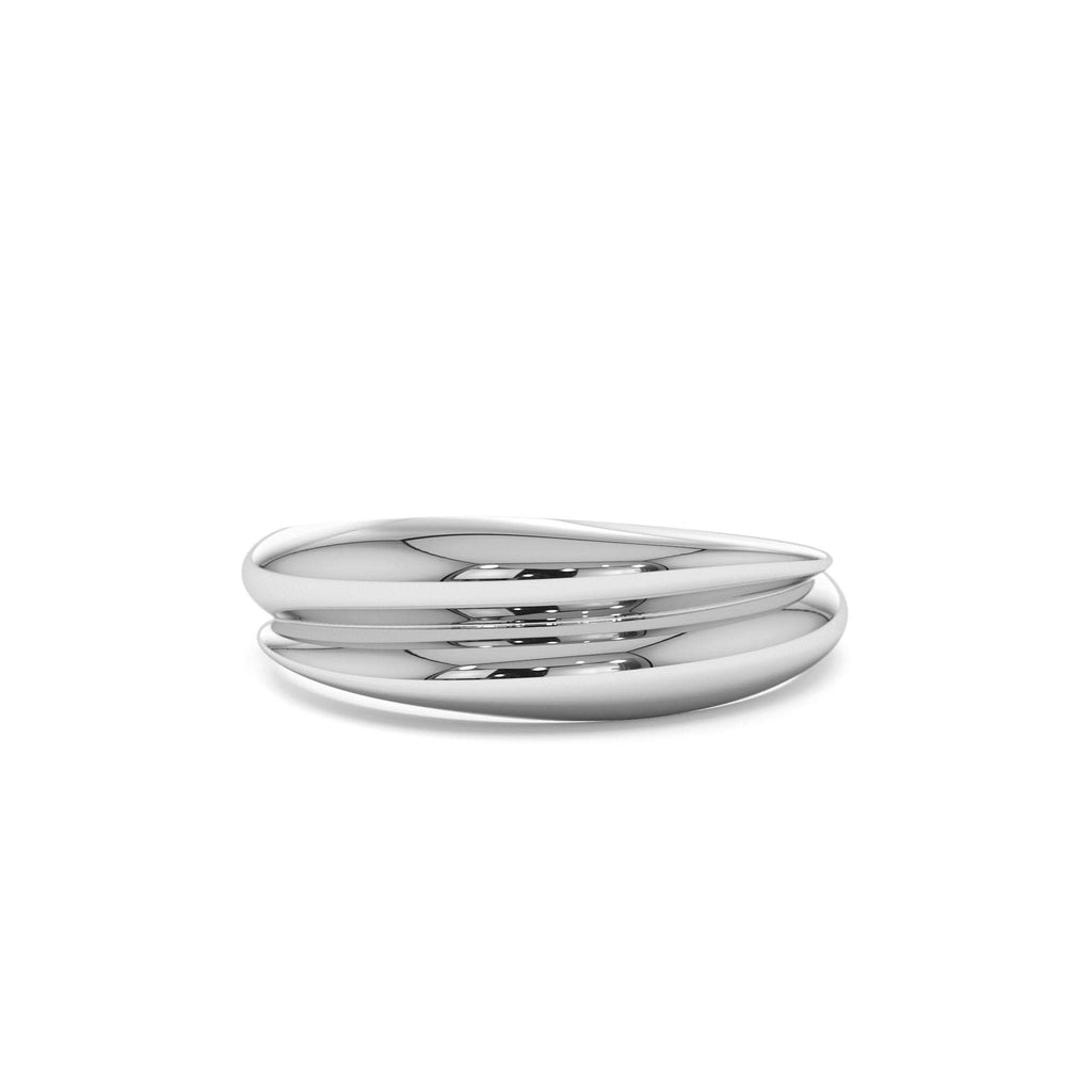 14k Dome Dual Band Stackable Statement Ring - view 3