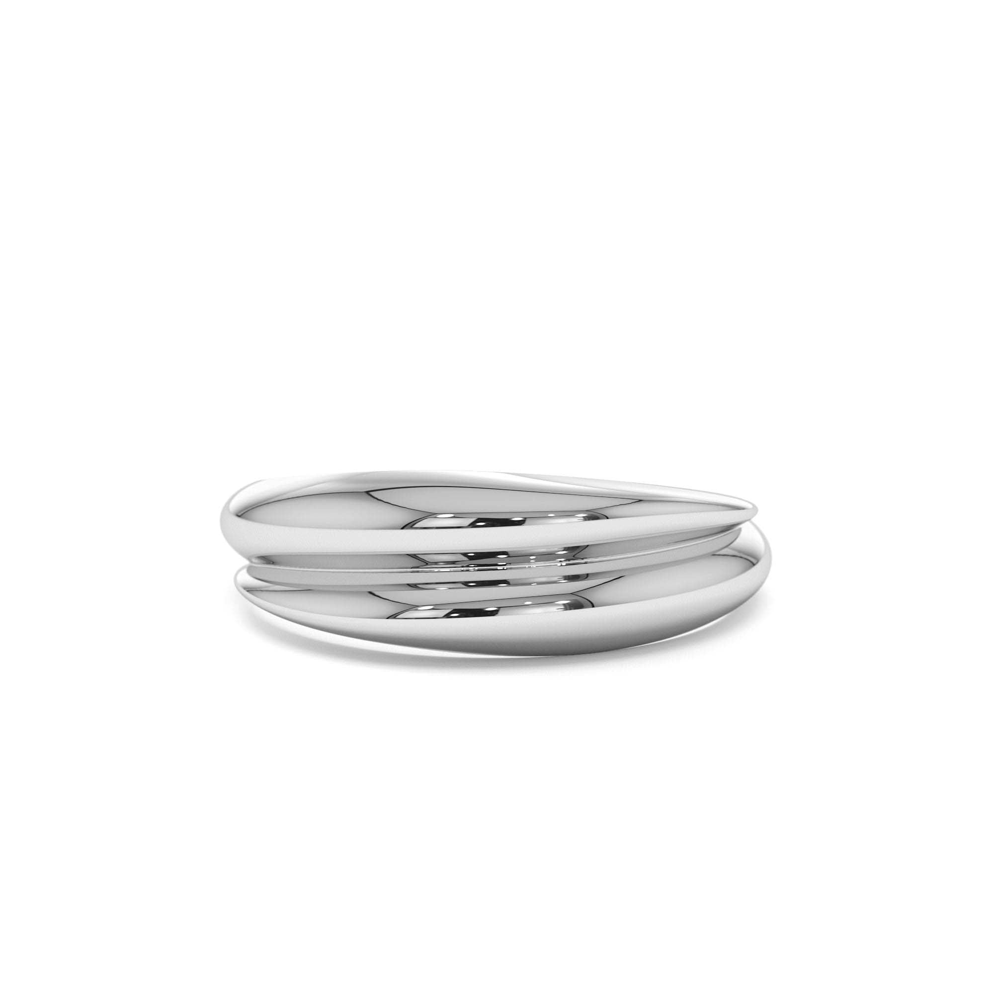 14k Dome Dual Band Stackable Statement Ring - view 3
