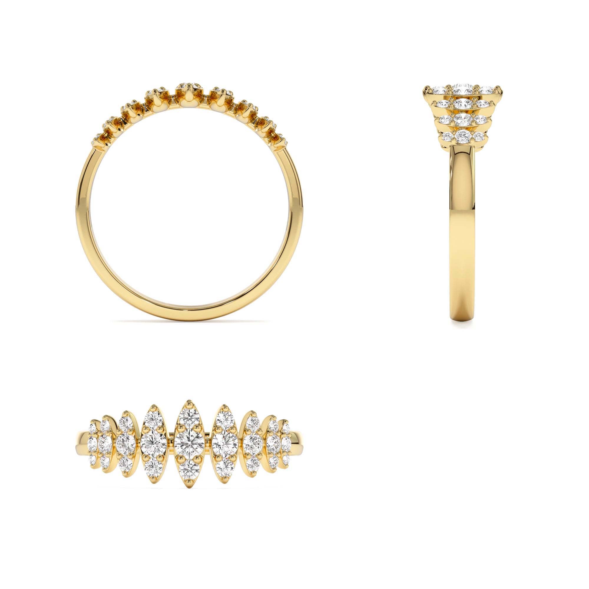 14k Unique Design Glamorous Diamond Ring - view 5