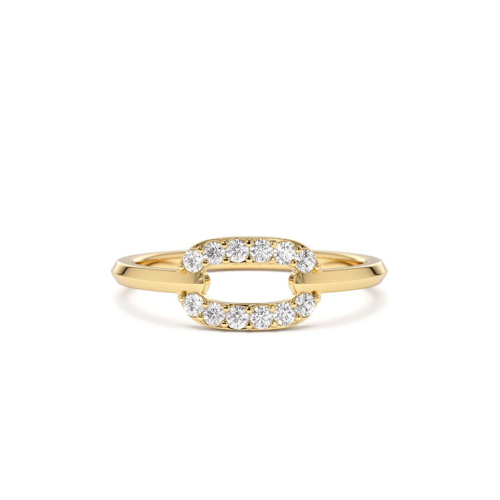14k Single Link Diamond Ring by Orlina Fine