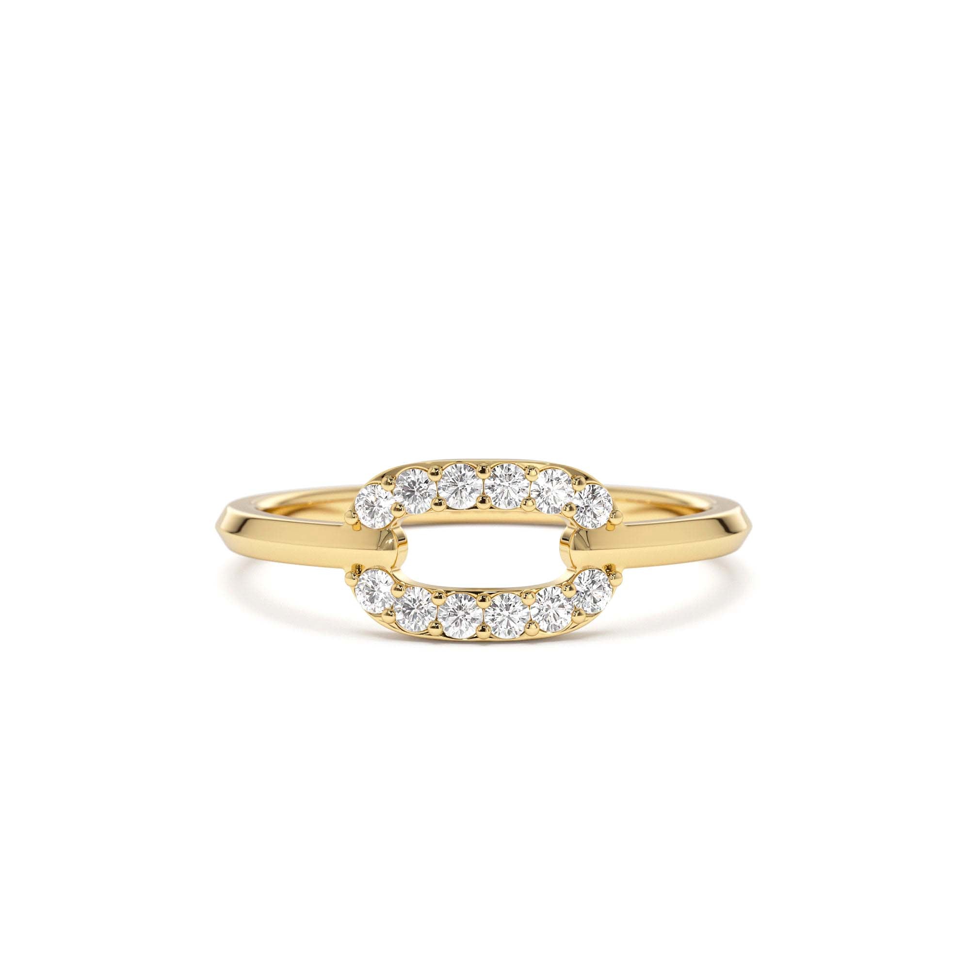 14k Single Link Diamond Ring by Orlina Fine