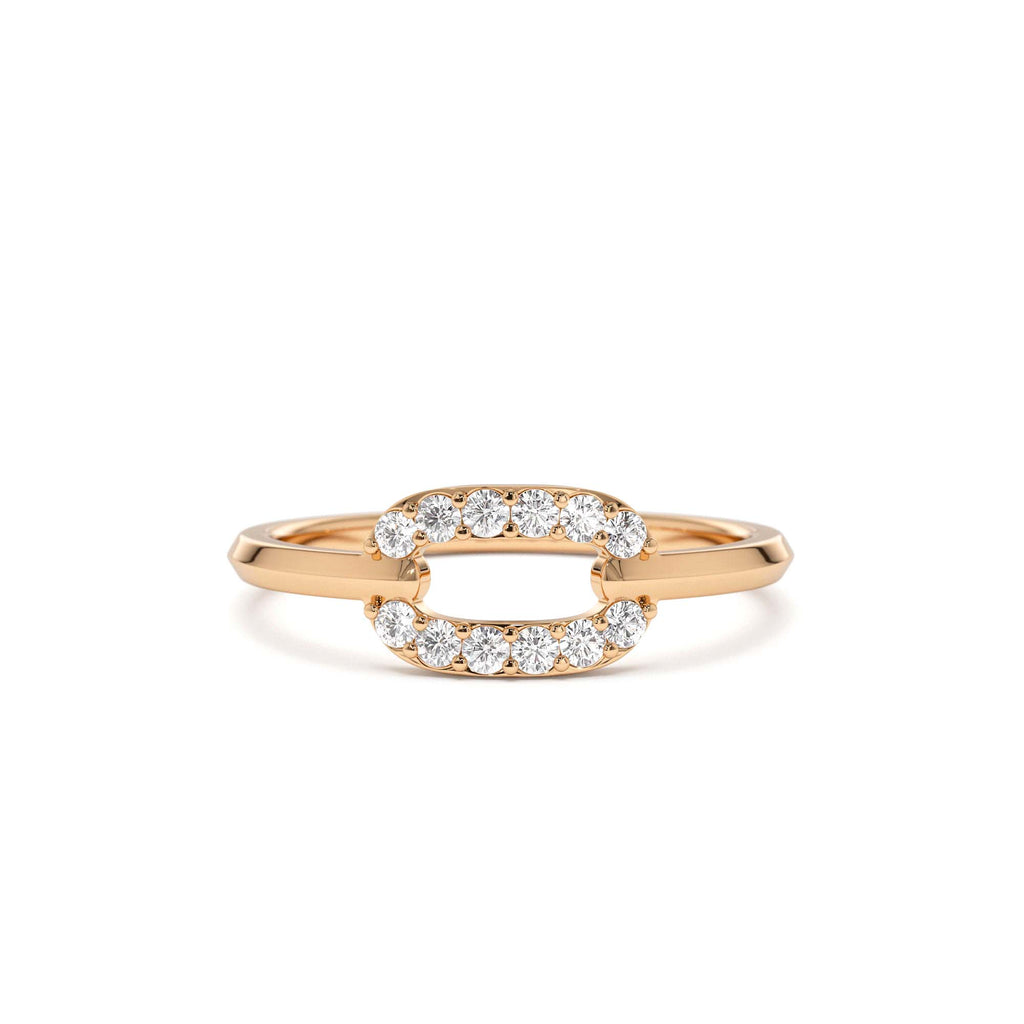 14k Single Link Diamond Ring - view 2