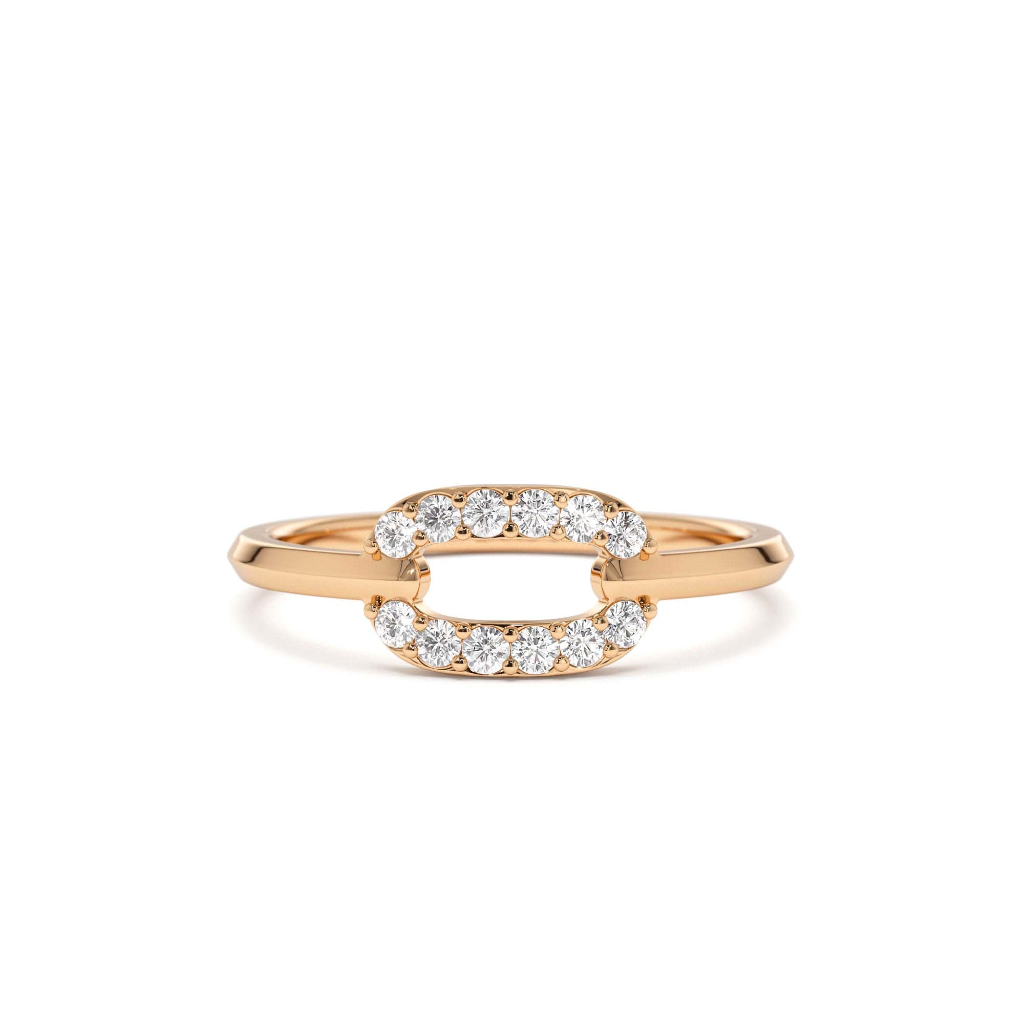 14k Single Link Diamond Ring - view 2