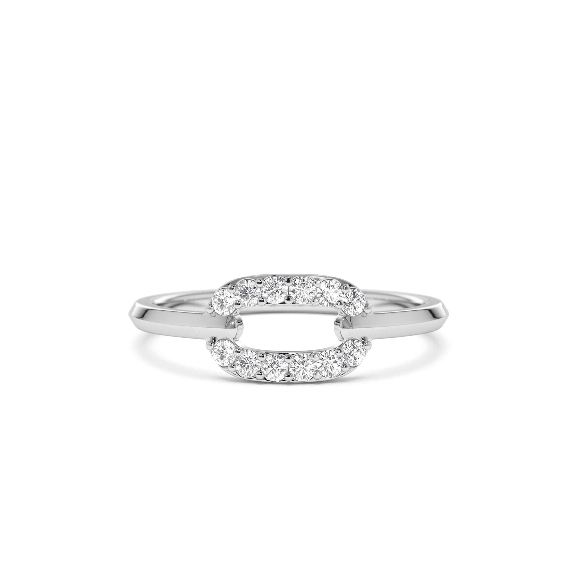 14k Single Link Diamond Ring - view 3
