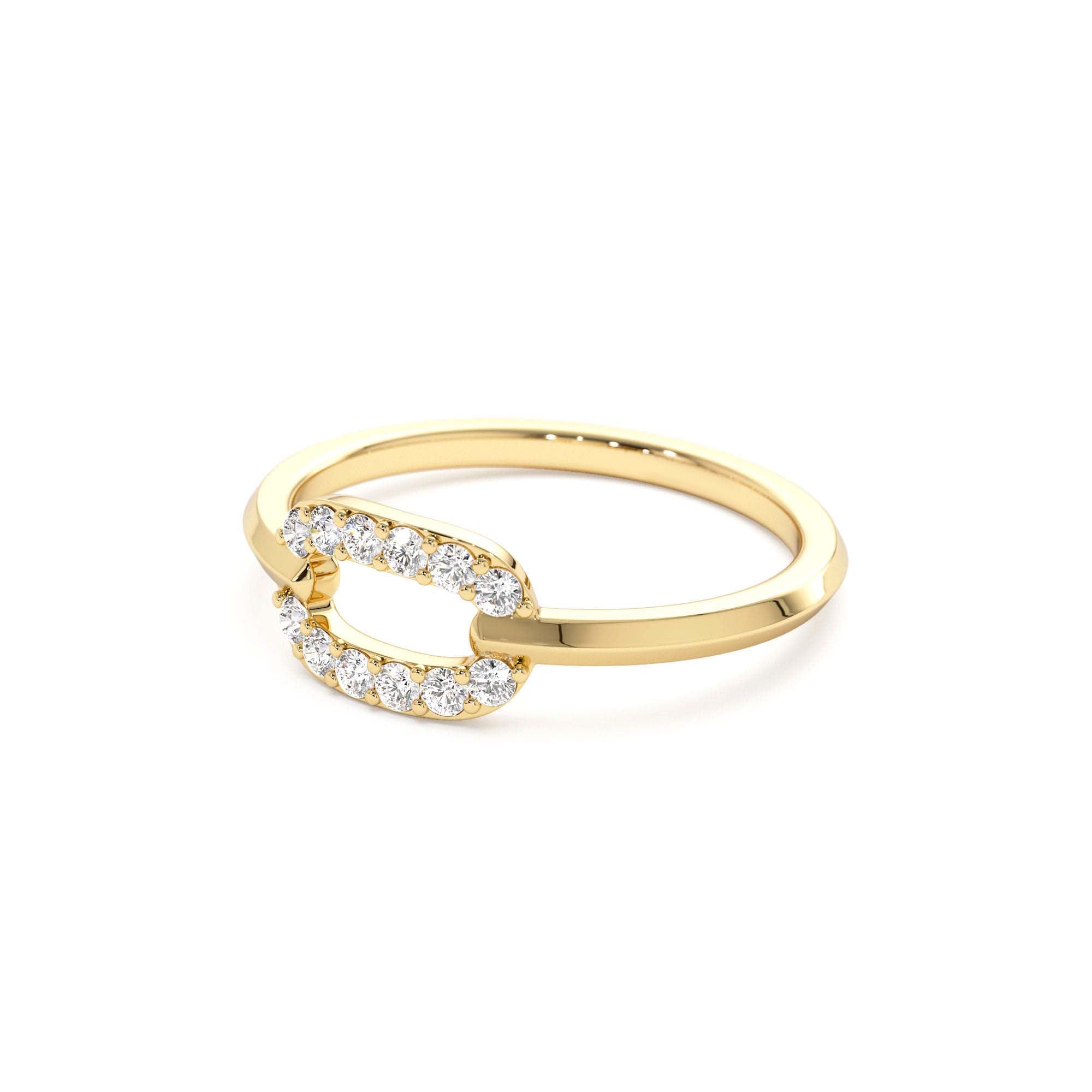 14k Single Link Diamond Ring - view 4