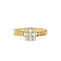14k Curb Link Illusion Setting Baguette Diamond Ring by Orlina Fine