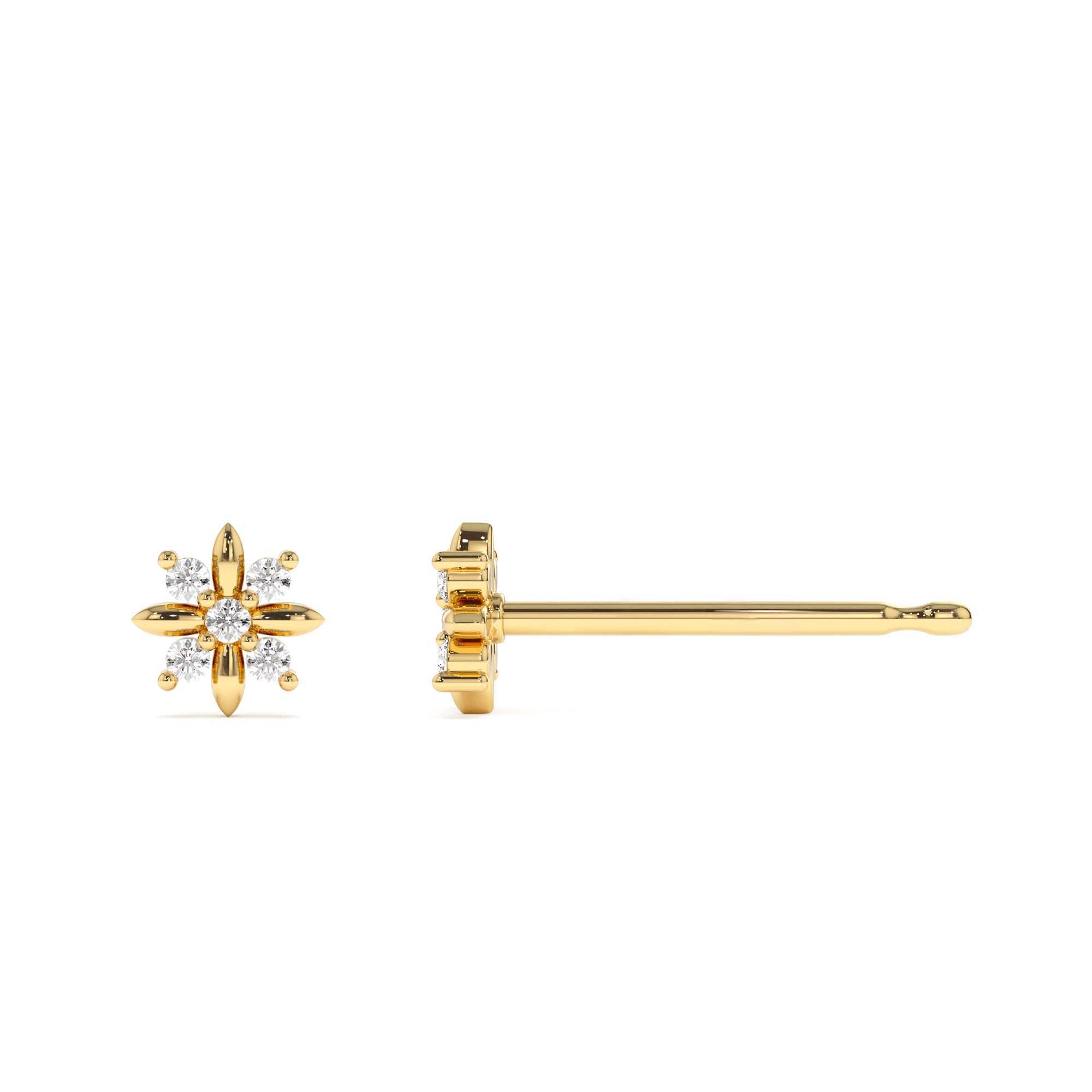 14k Dainty Crisscross Cluster Diamond Studs - view 5