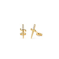14k Gold Mini Sword Diamond Earrings by Orlina Fine