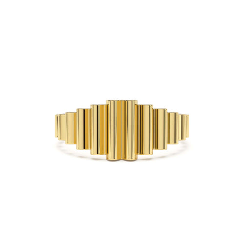 14K Bold Fluted Graduating Gold Ring by Orlina Fine