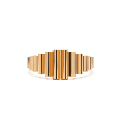 14K Bold Fluted Graduating Gold Ring - view 2